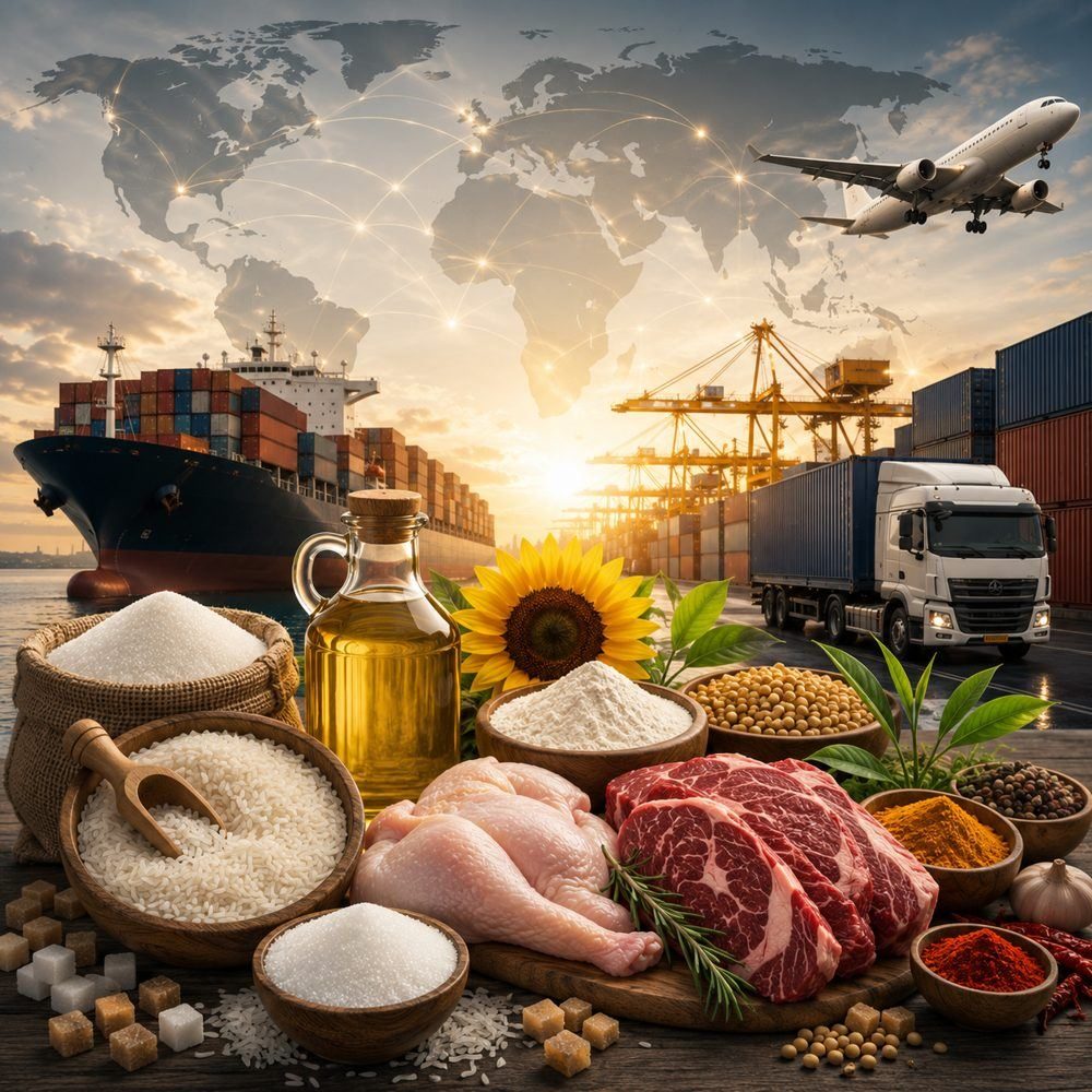 Global commodity sourcing — sugar, rice, meat, poultry, oils, urea and sulfur