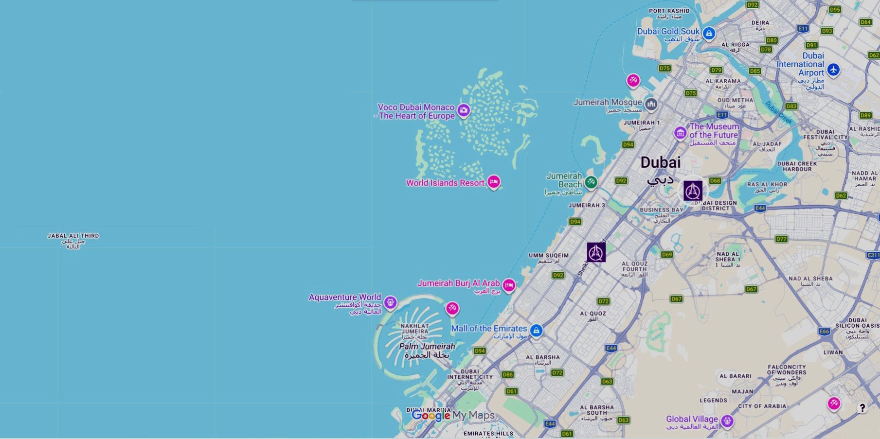 Map showing Qasr Al Anqaa's Dubai office location